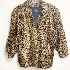 Dennis Basso Vintage  Leopard print Faux Fur Cout